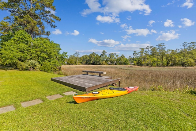 112 Berkshire Dr, Wando, SC 29492 - view of property's community featuring a lawn and a dock