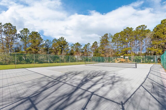 112 Berkshire Dr, Wando, SC 29492 - surrounding community with fence, playground community, and a tennis court