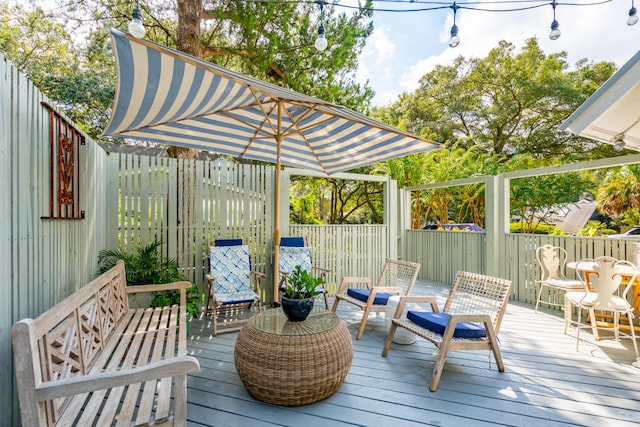 view of wooden deck