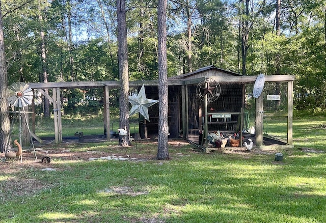 1173 Penny Creek Dr, Ruffin, SC 29475 - view of poultry coop featuring a yard and view of scattered trees