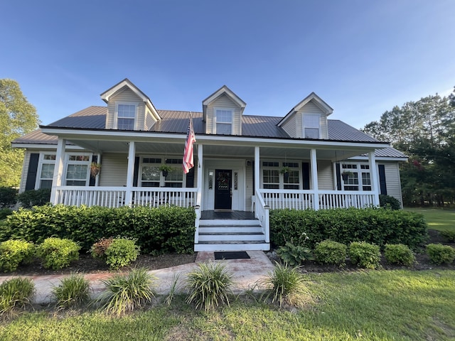 1173 Penny Creek Dr, Ruffin, SC 29475 - view of front of property featuring a metal roof and covered porch