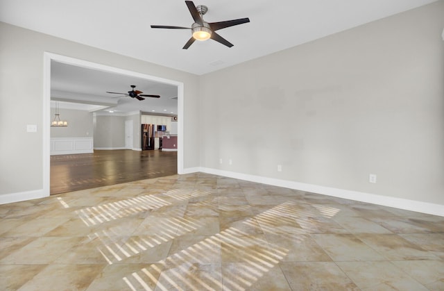 102 Brutus Ln, Summerville, SC 29485 - unfurnished room featuring ceiling fan with notable chandelier and baseboards