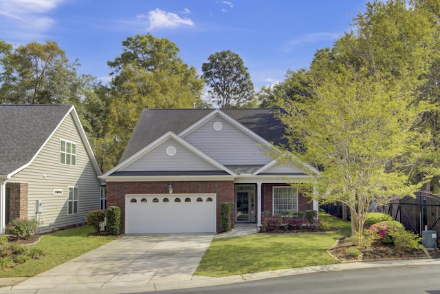102 Brutus Ln, Summerville, SC 29485 - view of front of house featuring brick siding, concrete driveway, an attached garage, and a front lawn