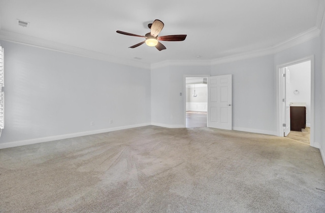 102 Brutus Ln, Summerville, SC 29485 - empty room featuring carpet floors, crown molding, and ceiling fan