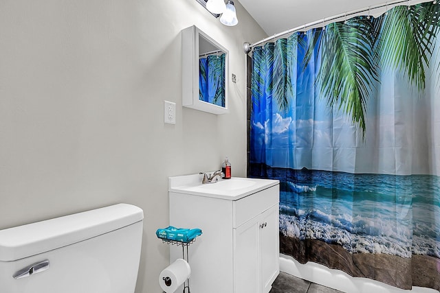 5806 Robinhood Dr, Hanahan, SC 29410 - full bathroom with toilet, vanity, and tile patterned floors