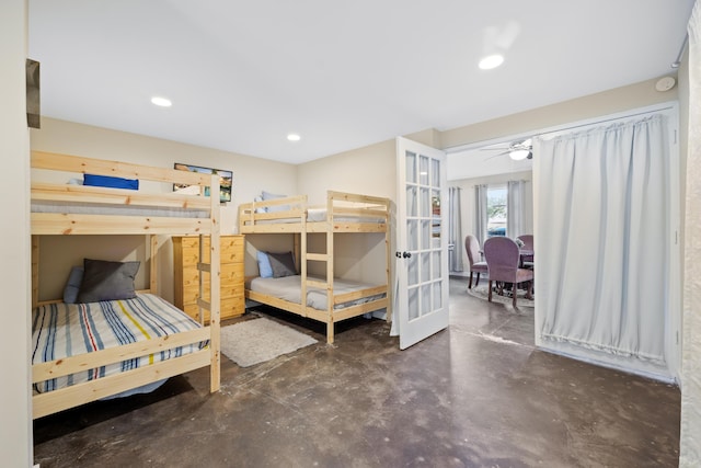 109 Beacon Ave, Moncks Corner, SC 29461 - bedroom with concrete flooring, recessed lighting, and french doors