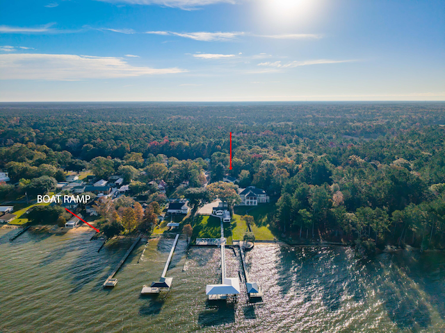 109 Beacon Ave, Moncks Corner, SC 29461 - aerial view of property's location with a nearby body of water and a forest