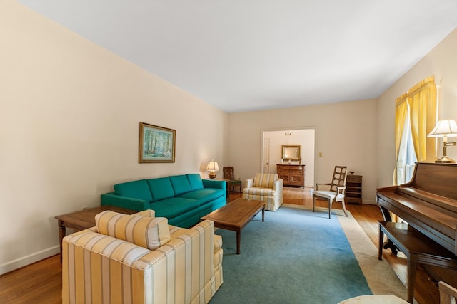 living room featuring light hardwood / wood-style flooring