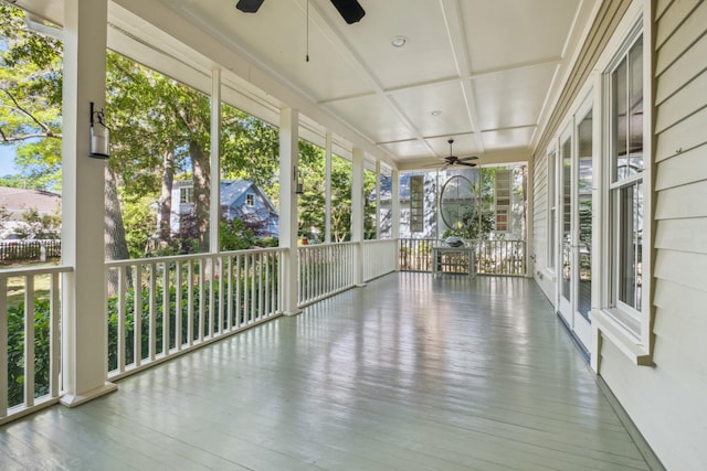 707 Royall Ave, Mount Pleasant, SC 29464 - unfurnished sunroom featuring ceiling fan