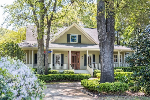 707 Royall Ave, Mount Pleasant, SC 29464 - farmhouse inspired home with covered porch and roof with shingles