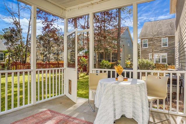 view of sunroom