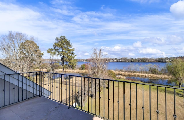 balcony with a water view