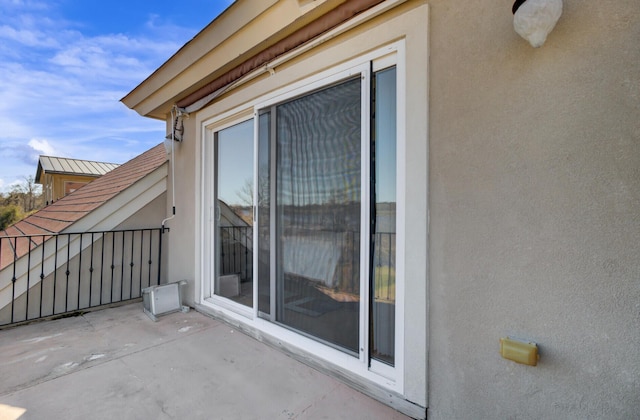 balcony with a patio area