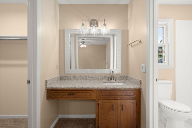 8116 Long Shadow Ln, North Charleston, SC 29406 - half bathroom featuring vanity and ceiling fan