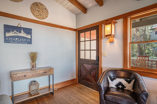 520 E Huron Ave, Folly Beach, SC 29439 - foyer featuring wood finished floors and wooden ceiling