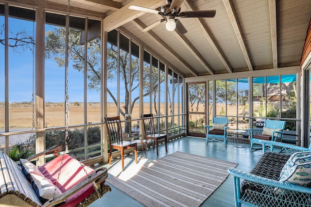 520 E Huron Ave, Folly Beach, SC 29439 - sunroom with ceiling fan