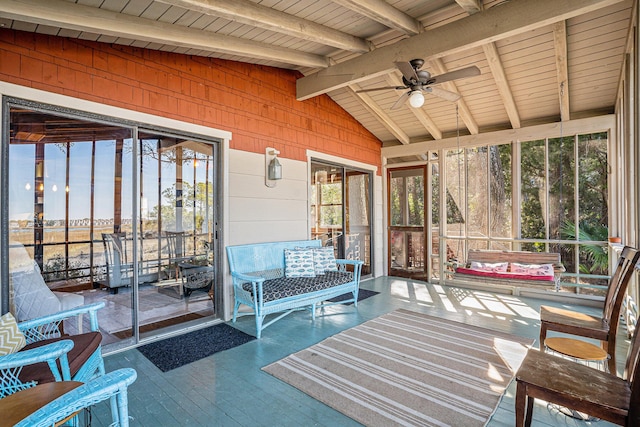 520 E Huron Ave, Folly Beach, SC 29439 - sunroom / solarium featuring a ceiling fan