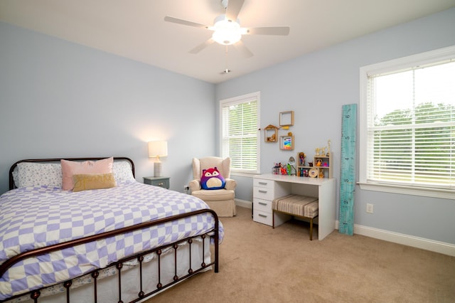 1976 Liberia Rd, Wadmalaw Island, SC 29487 - bedroom featuring light colored carpet, baseboards, and a ceiling fan