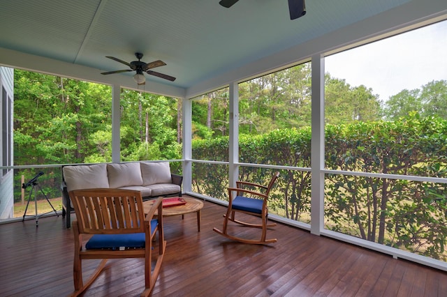 1976 Liberia Rd, Wadmalaw Island, SC 29487 - sunroom / solarium featuring ceiling fan and outdoor lounge area