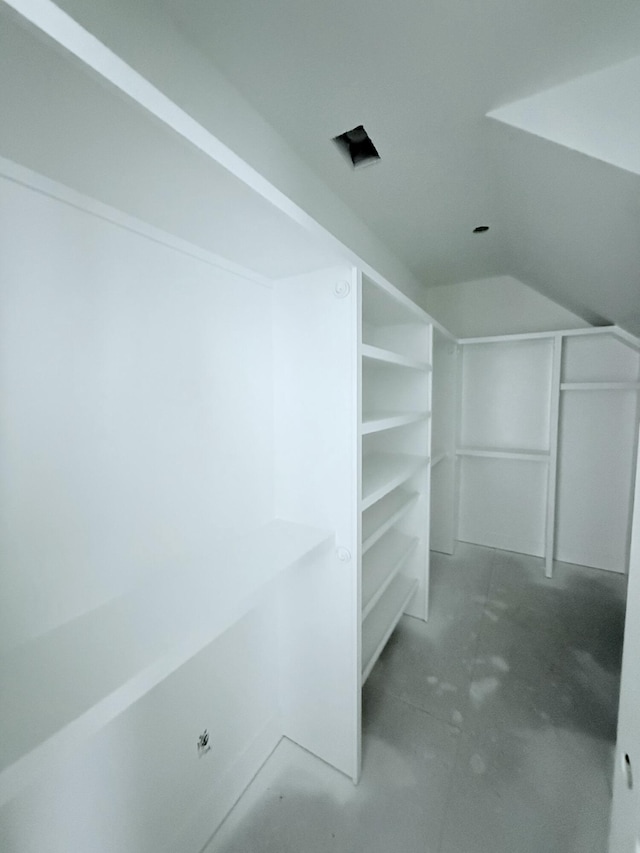 spacious closet featuring lofted ceiling