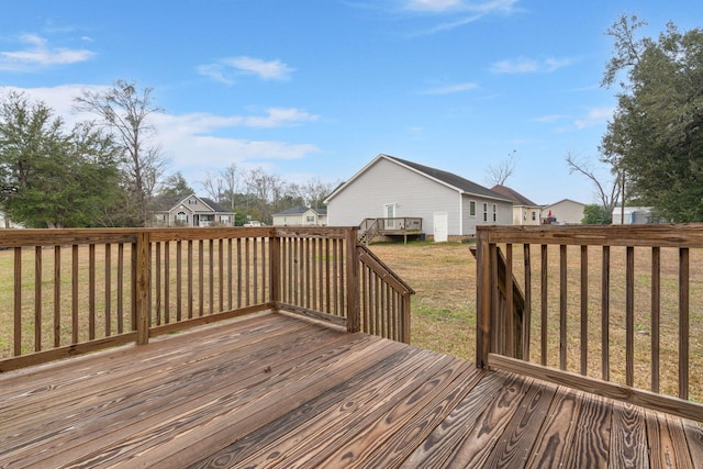 deck with a lawn