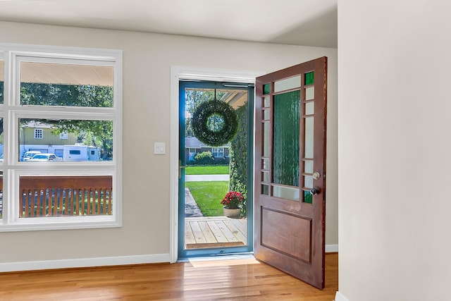 foyer featuring light wood-type flooring