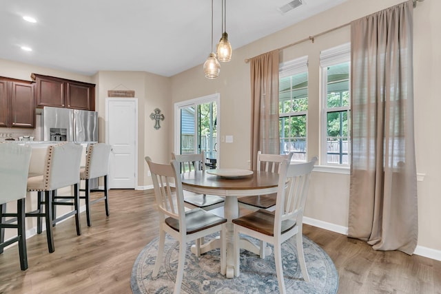 9829 English Elm St, Ladson, SC 29456 - dining space with baseboards, light wood-style flooring, and recessed lighting