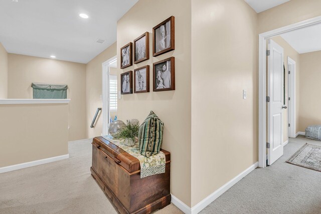 9829 English Elm St, Ladson, SC 29456 - hallway with carpet floors, baseboards, and recessed lighting