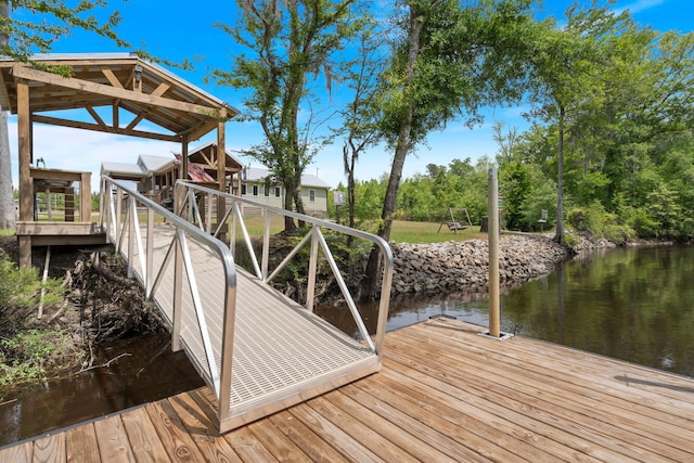 5653 Wire Rd, Branchville, SC 29432 - dock area featuring a water view