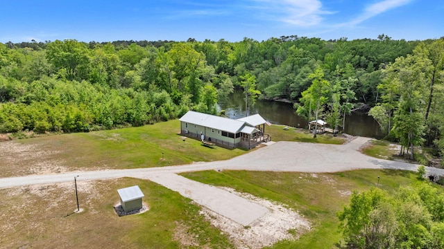 5653 Wire Rd, Branchville, SC 29432 - birds eye view of property featuring a wooded view and a water view