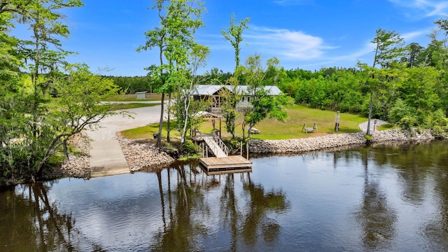 5653 Wire Rd, Branchville, SC 29432 - property view of water featuring a floating dock