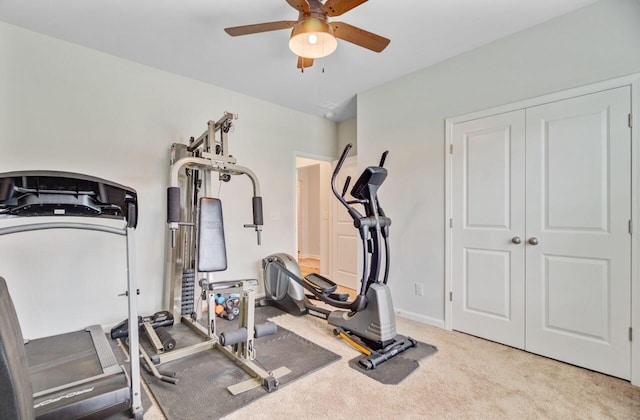 266 Torslanda Ln, Summerville, SC 29486 - exercise room with ceiling fan and carpet