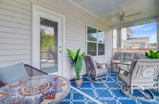 266 Torslanda Ln, Summerville, SC 29486 - view of patio featuring ceiling fan and an outdoor hangout area