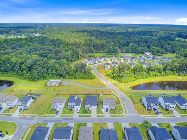 266 Torslanda Ln, Summerville, SC 29486 - aerial perspective of suburban area with a heavily wooded area and a nearby body of water