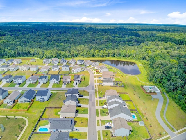 266 Torslanda Ln, Summerville, SC 29486 - aerial perspective of suburban area featuring a forest and a nearby body of water