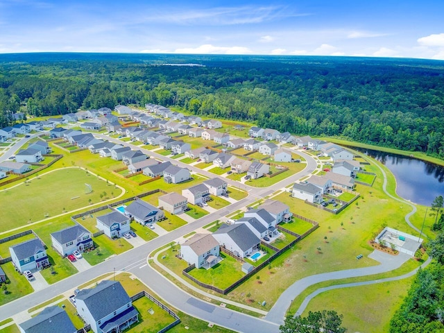 266 Torslanda Ln, Summerville, SC 29486 - aerial view of residential area featuring a forest and a large body of water