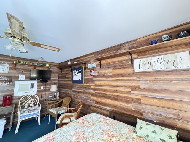 4589 Prices Bridge Ln, Walterboro, SC 29488 - bedroom featuring rustic walls and carpet flooring