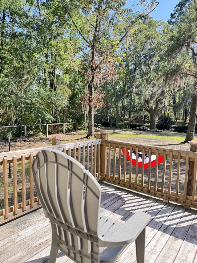 4589 Prices Bridge Ln, Walterboro, SC 29488 - wooden terrace featuring view of scattered trees
