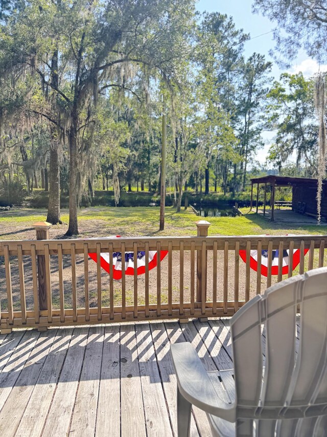 4589 Prices Bridge Ln, Walterboro, SC 29488 - deck featuring view of scattered trees