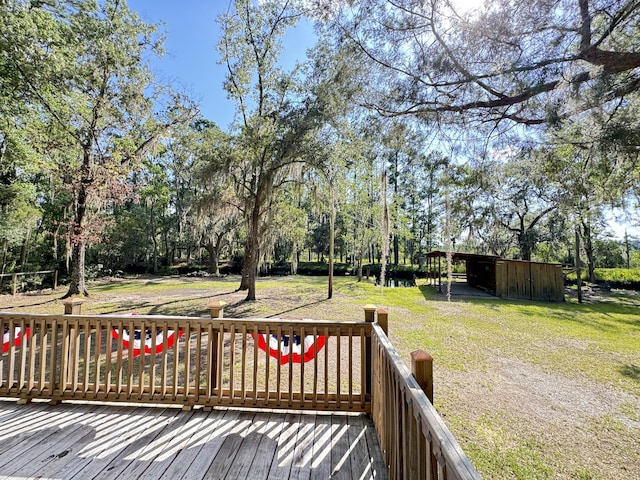 4589 Prices Bridge Ln, Walterboro, SC 29488 - wooden terrace featuring view of scattered trees