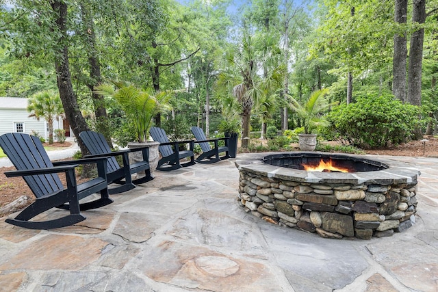 206 Chaussee Blvd, Summerville, SC 29483 - view of patio / terrace with an outdoor fire pit