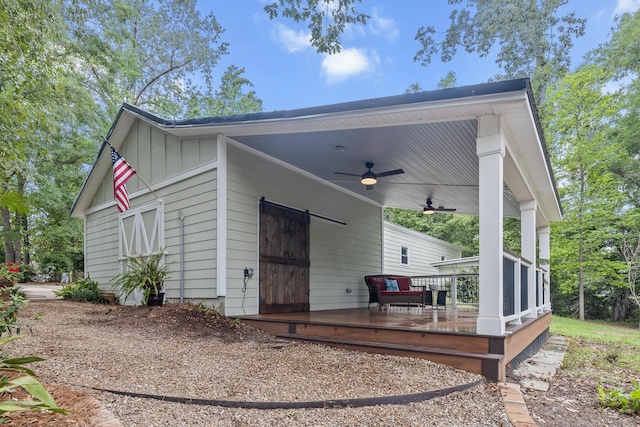 206 Chaussee Blvd, Summerville, SC 29483 - back of house featuring a ceiling fan and board and batten siding