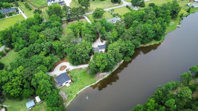 206 Chaussee Blvd, Summerville, SC 29483 - aerial view of property and surrounding area featuring a large body of water and a tree filled landscape