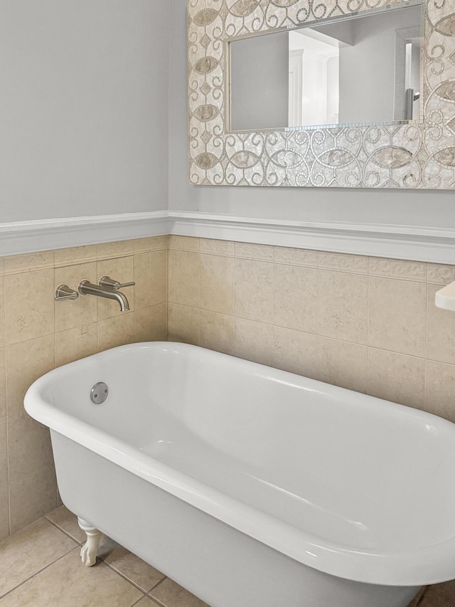 206 Chaussee Blvd, Summerville, SC 29483 - bathroom featuring a freestanding bath and tile patterned flooring