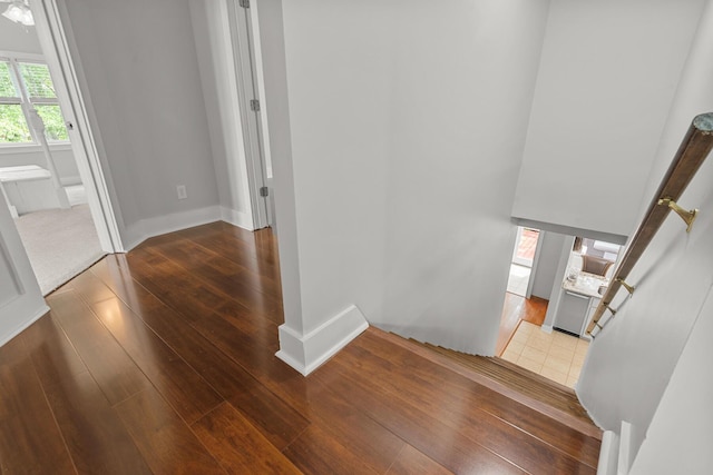 206 Chaussee Blvd, Summerville, SC 29483 - stairs with hardwood / wood-style floors and baseboards