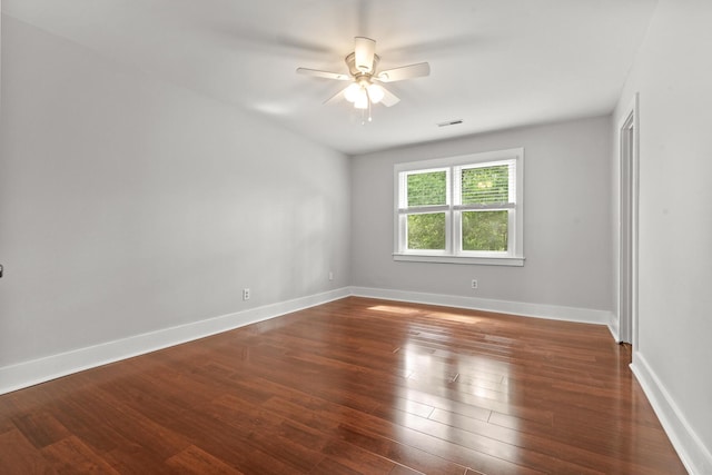 206 Chaussee Blvd, Summerville, SC 29483 - empty room featuring ceiling fan, dark wood-type flooring, and baseboards