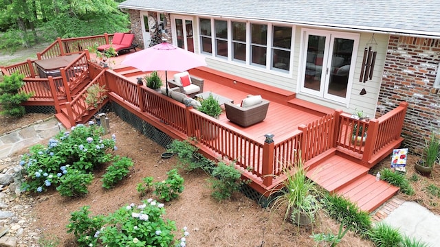 206 Chaussee Blvd, Summerville, SC 29483 - deck featuring an outdoor living space and french doors