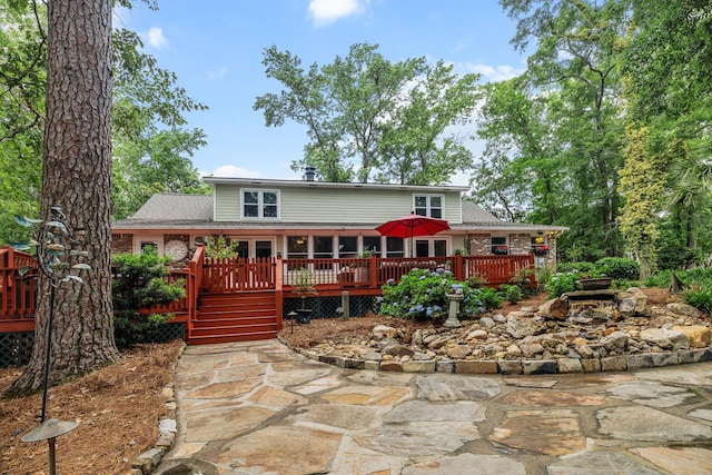 206 Chaussee Blvd, Summerville, SC 29483 - back of property with a wooden deck and roof with shingles