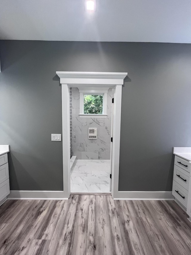 entryway with light hardwood / wood-style flooring