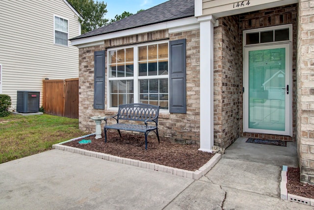 entrance to property with central air condition unit